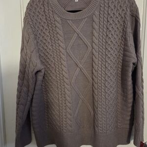 Women's Cable Knit Sweater - Taupe